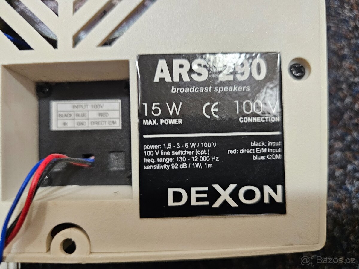 Reproduktory DEXON ARS 290, 100V/15W rozhlas za 300,-Kč/ks - 15