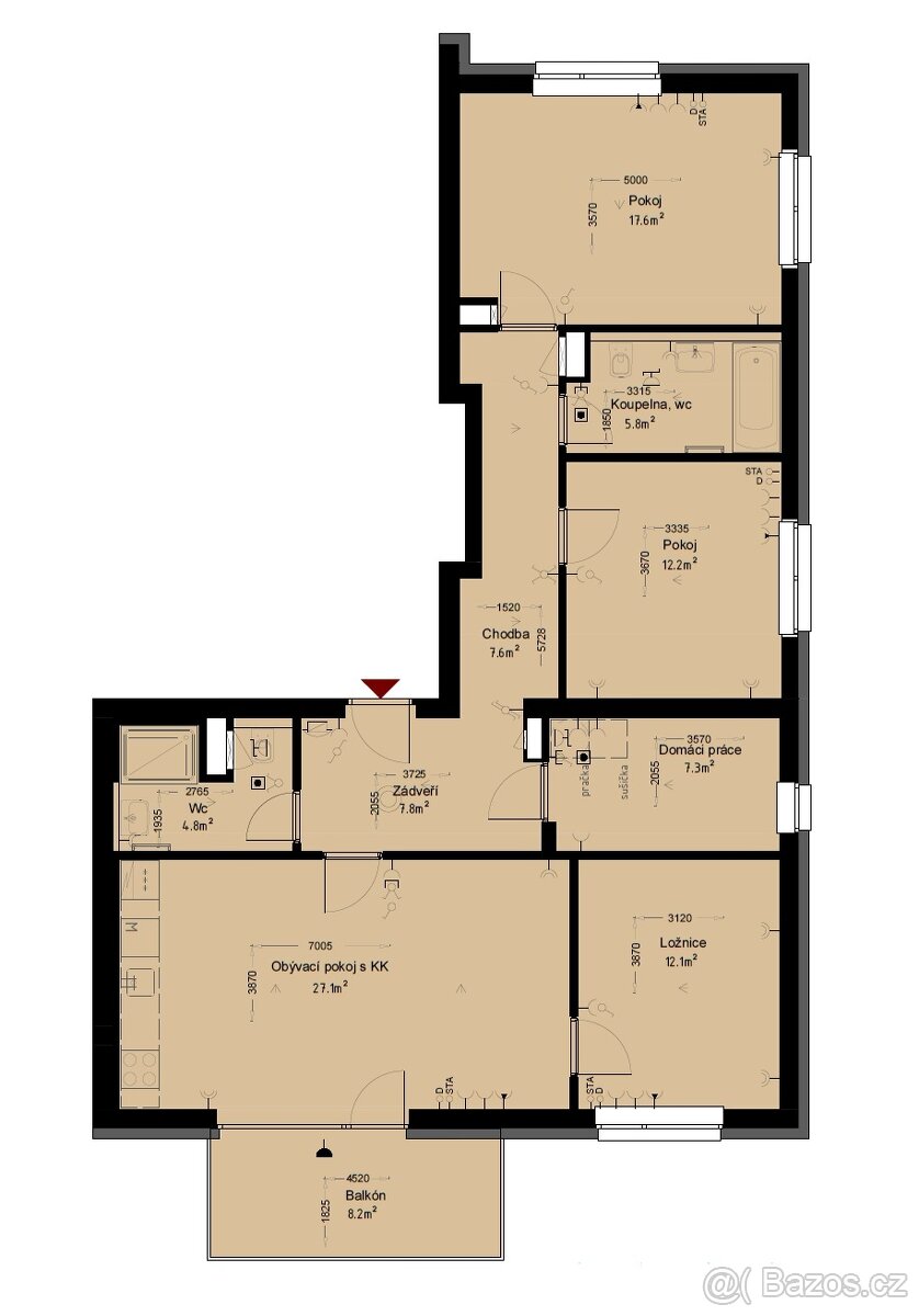 Prodej atypického bytu 4+kk s balkonem - 15
