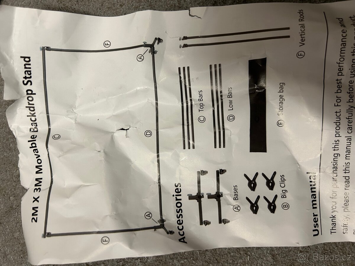 Foto stojan / konstrukce pro upevnění fotopozadí - RŮZNÉ - 15