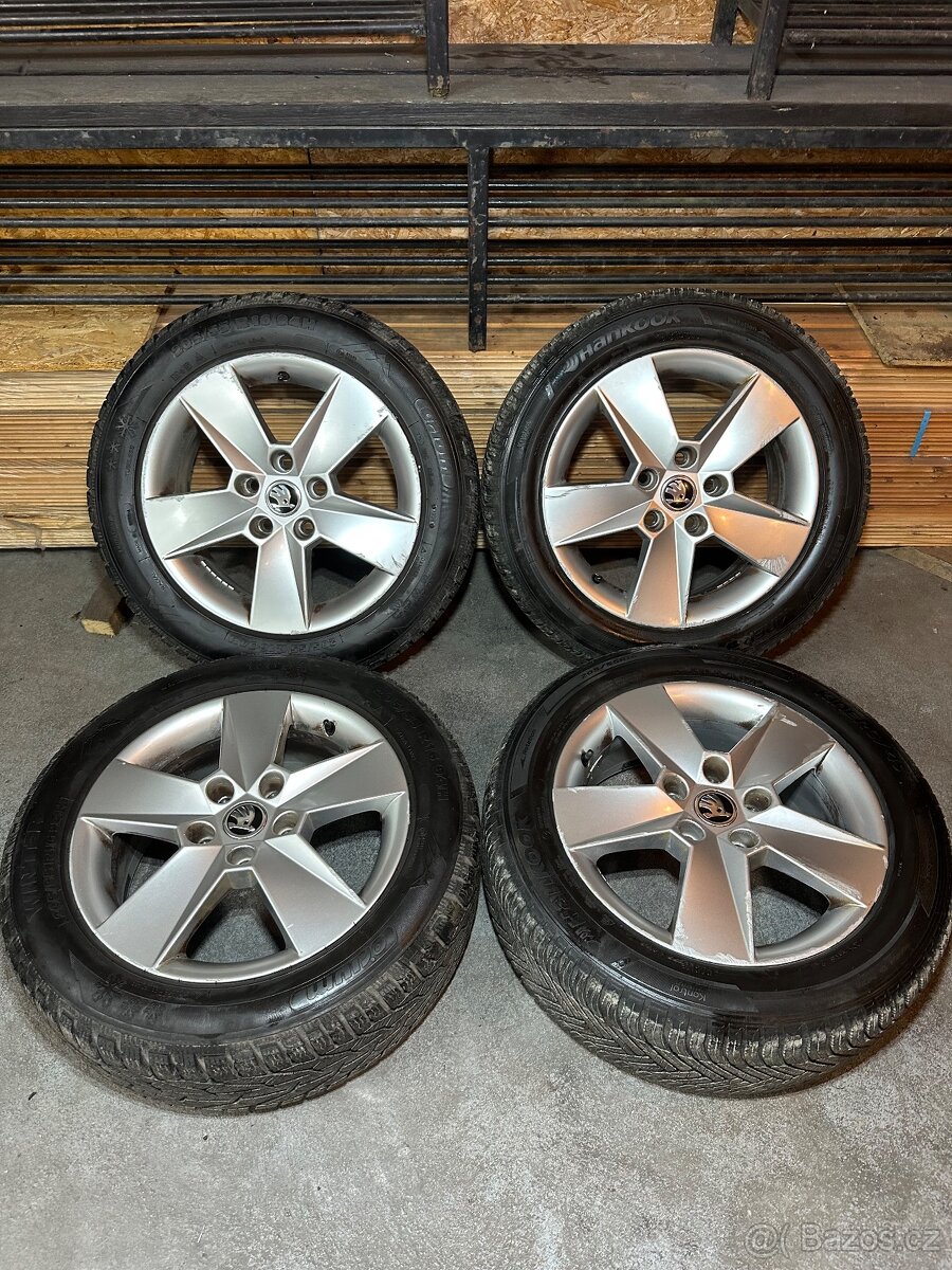 ALU Kola ŠKODA 5x112 R16 ILIAS Zimní Pneu 205/55/16 - 15