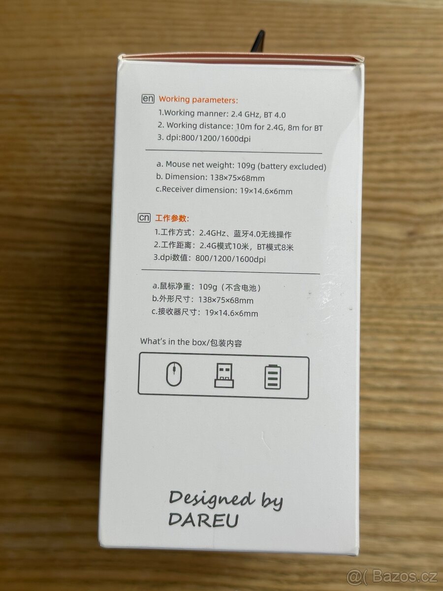 Ergonomická myš Dareu, Bluetooth + USB dongle, NOVÁ - 15