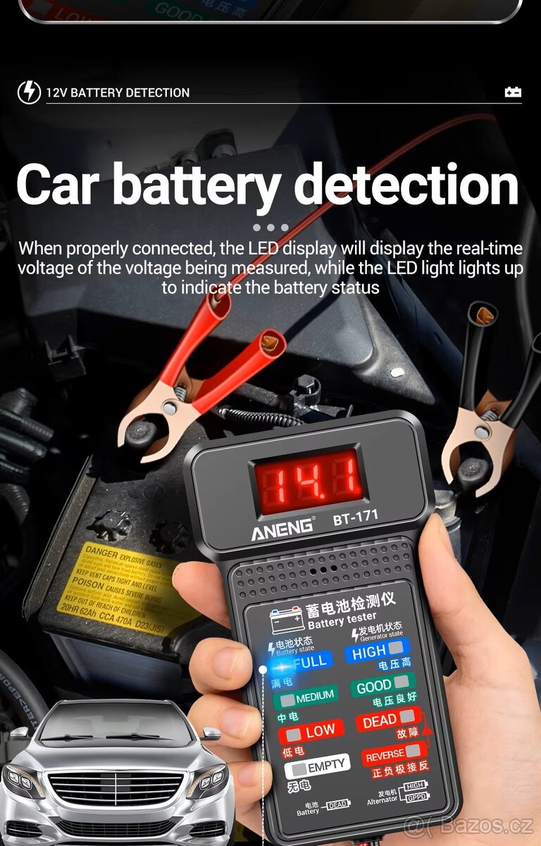 Tester autobaterie a alternátoru BT 171 - 15