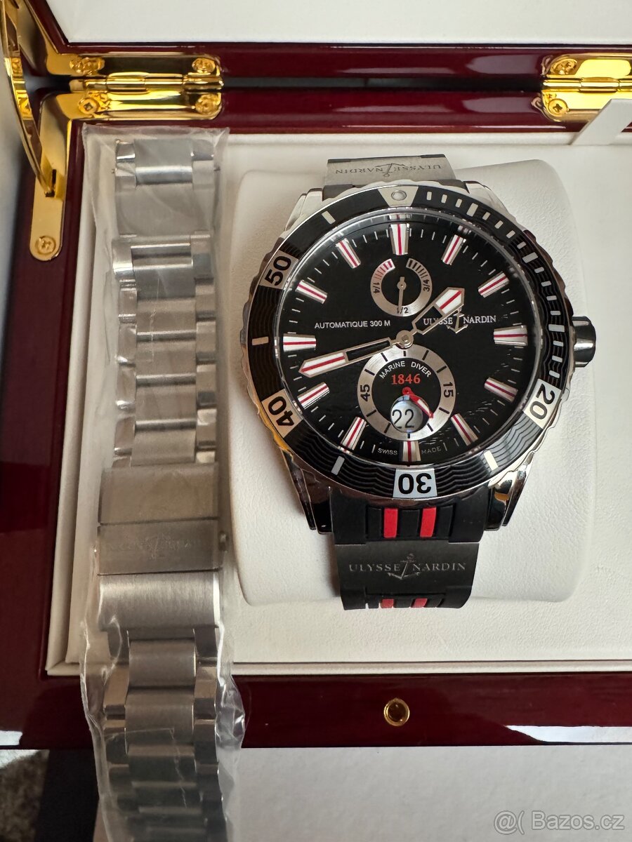 Ulysse Nardin Marine Diver, Chronometr, ocel. náramek+kaučuk - 15
