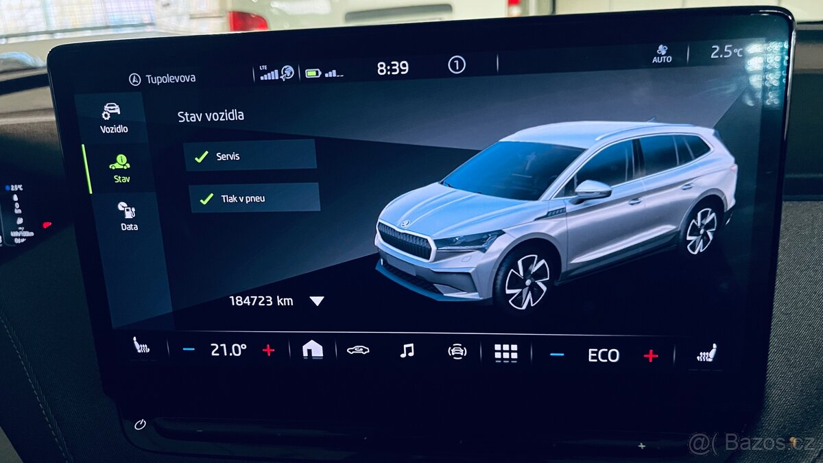Škoda Enyaq 80, 150 kW, 185 TKM, 08/21, SoH89%, DPH, tepelko - 15