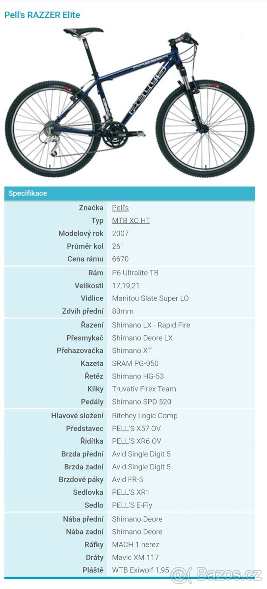 MTB kolo 26" Pells Razzer Elite velikost M - 15