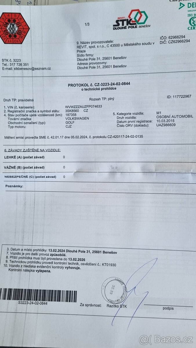 GOLF 7 Hatchback Comfortline 1.2 TSI 77 kW r.v. 2015 - 15