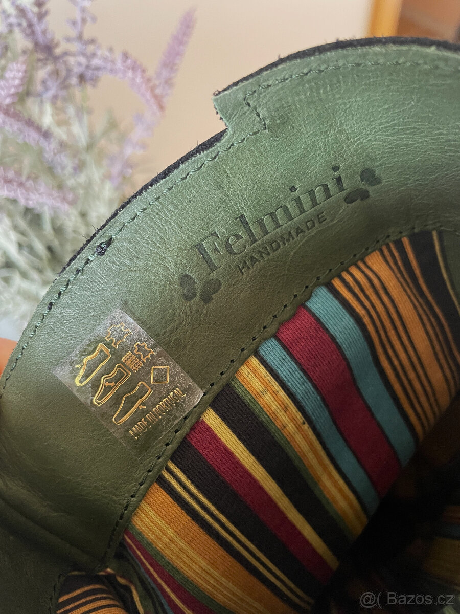 Černé luxusní natahovací kožené kozačky Felmini, vel. 39 - 15