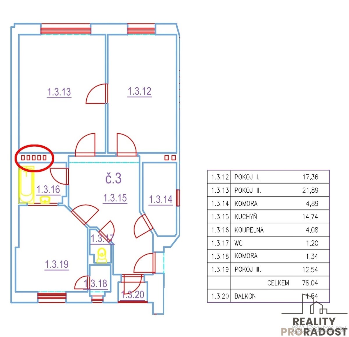 Prodej bytu 3,5+1 85 m2 - 15