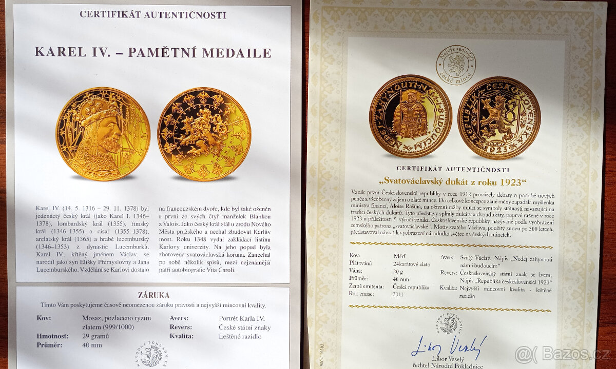 Historie Česka – luxusní sada 12 medailí - 15