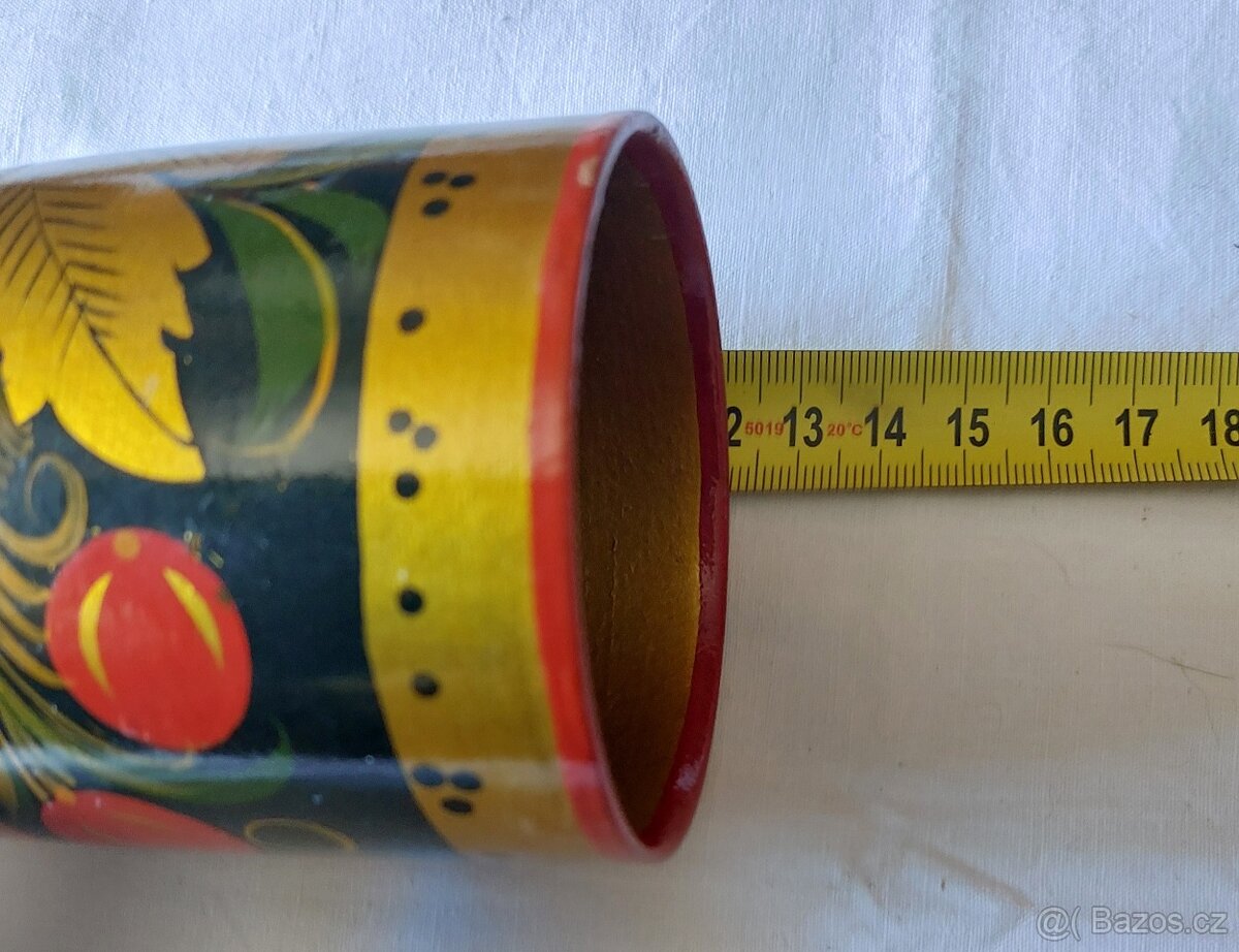Chochloma - dřevěné ručně vyráběné a zdobené nádobí - 15