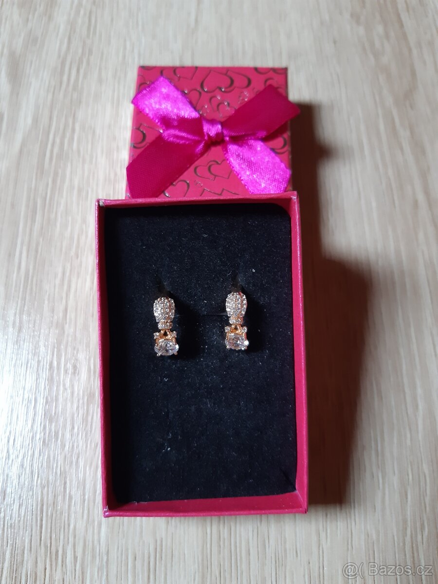 Luxusní pozlacené náušnice - 15