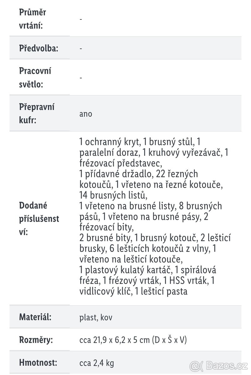 Jemná vrtací bruska peformance V12 - 15