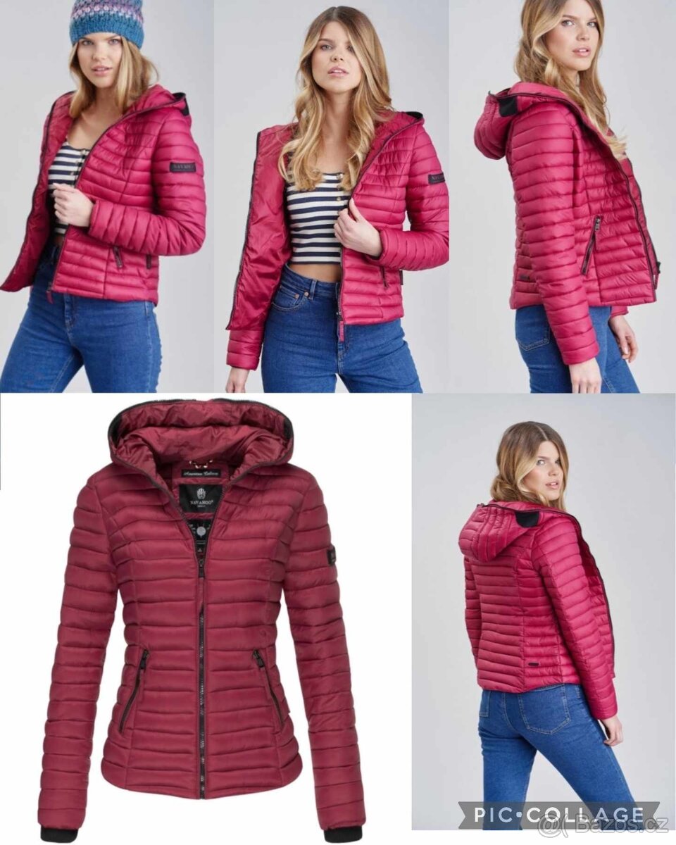 Podzimní jarní prošívaná vínová bunda Navahoo Kimuk S - 15