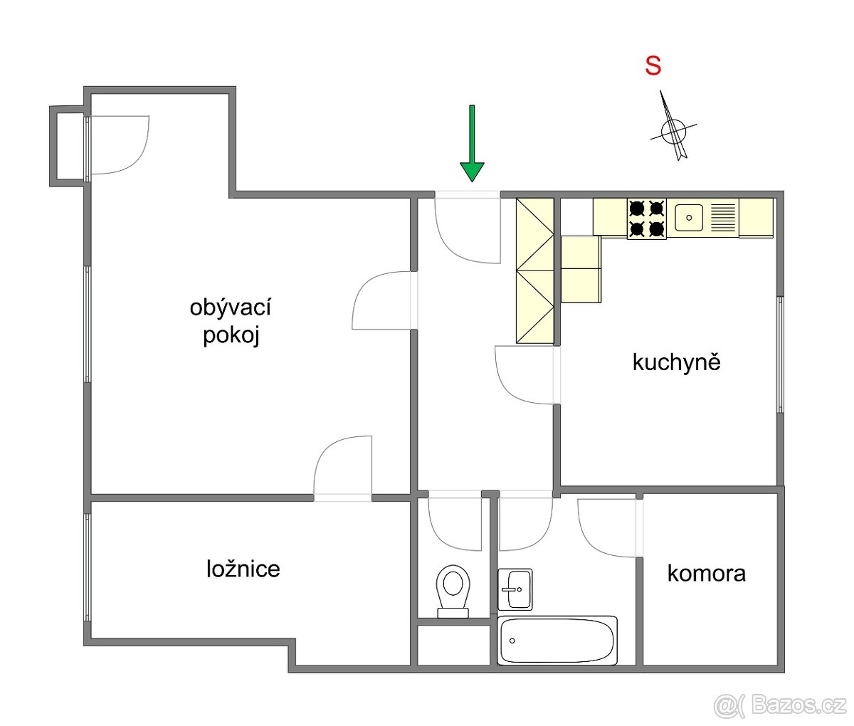 2+1 v cihlové zástavbě, 61m2, Opava - 15