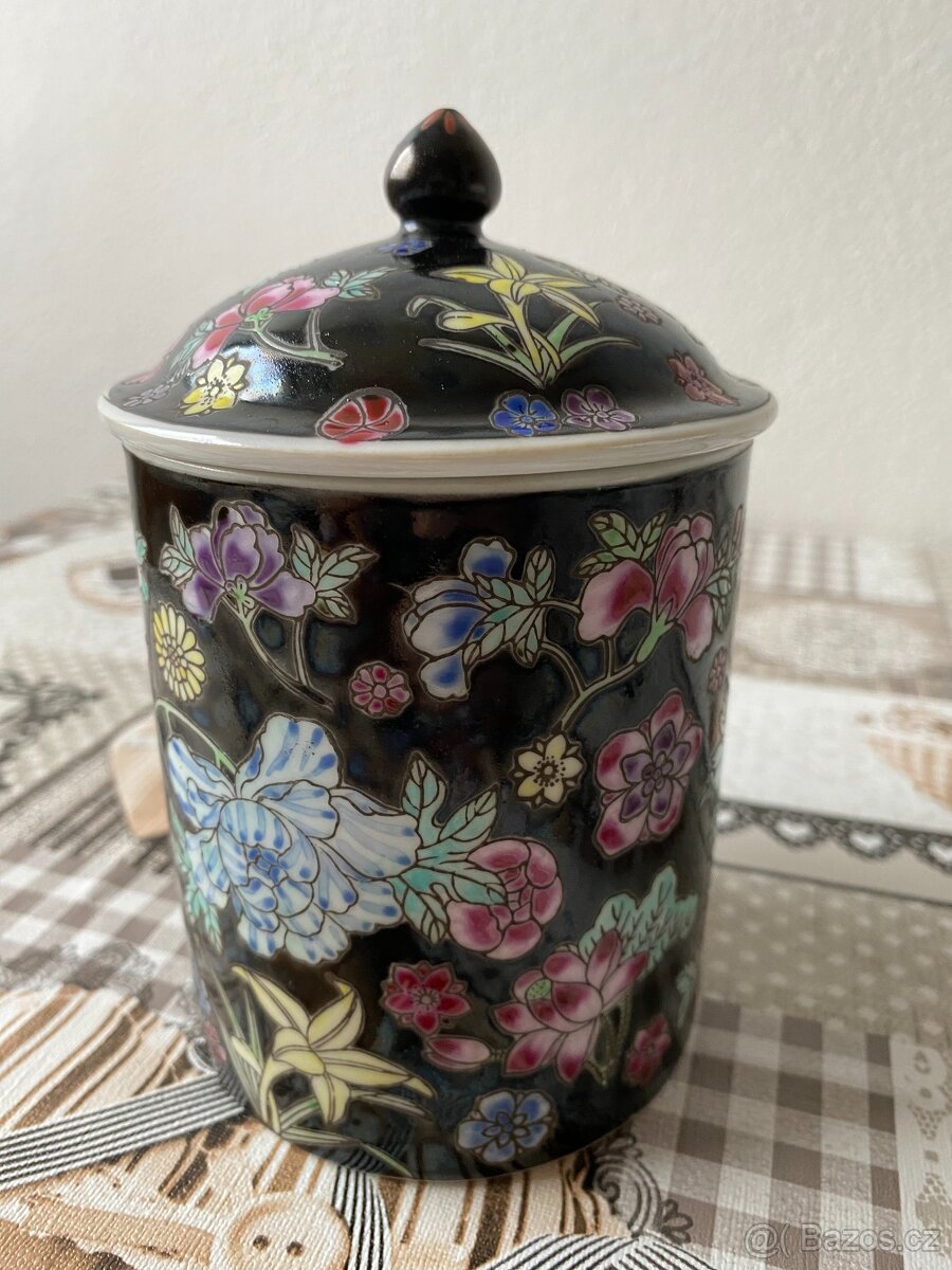 Retro souprava z čínského porcelánu II - motiv květiny - 15