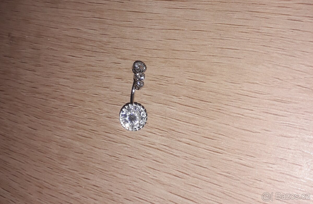 Nový piercing do pupíku třpytivý chirurgická ocel nový - 15