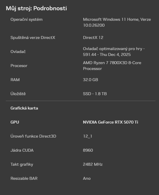 Herní PC - AMD Ryzen 7 7800X3D a RTX 5070Ti + Monitor zdarma - 15