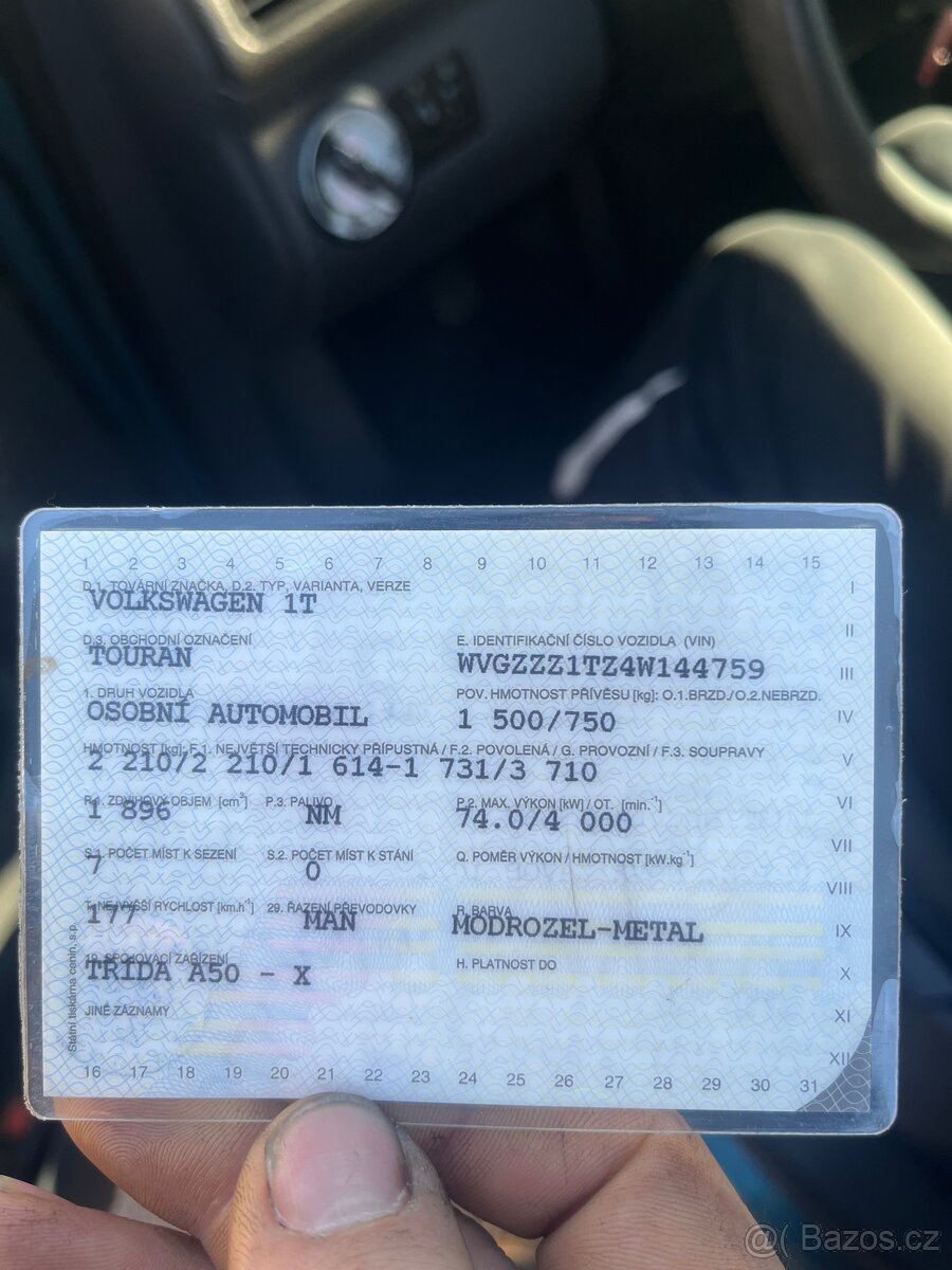 Vw touran 1.9TDI 7míst na ND - 15