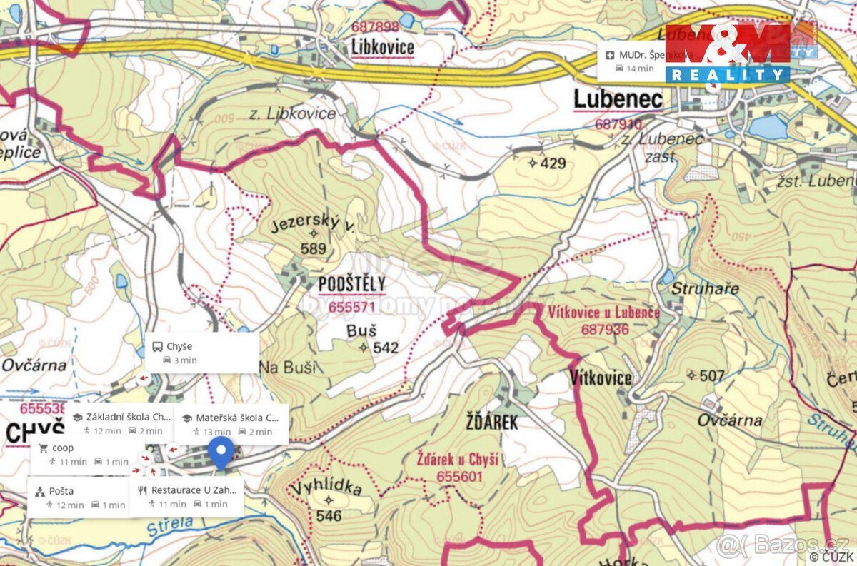 Prodej pozemku k bydlení, 1041 m², Chyše - 15