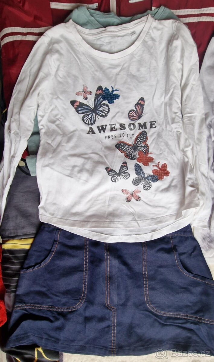 NÁDHERNÉ OBLEČENÍ, KVALITNÍ BAVLNA, VEL 134-140, PC VYSOKÁ - 15