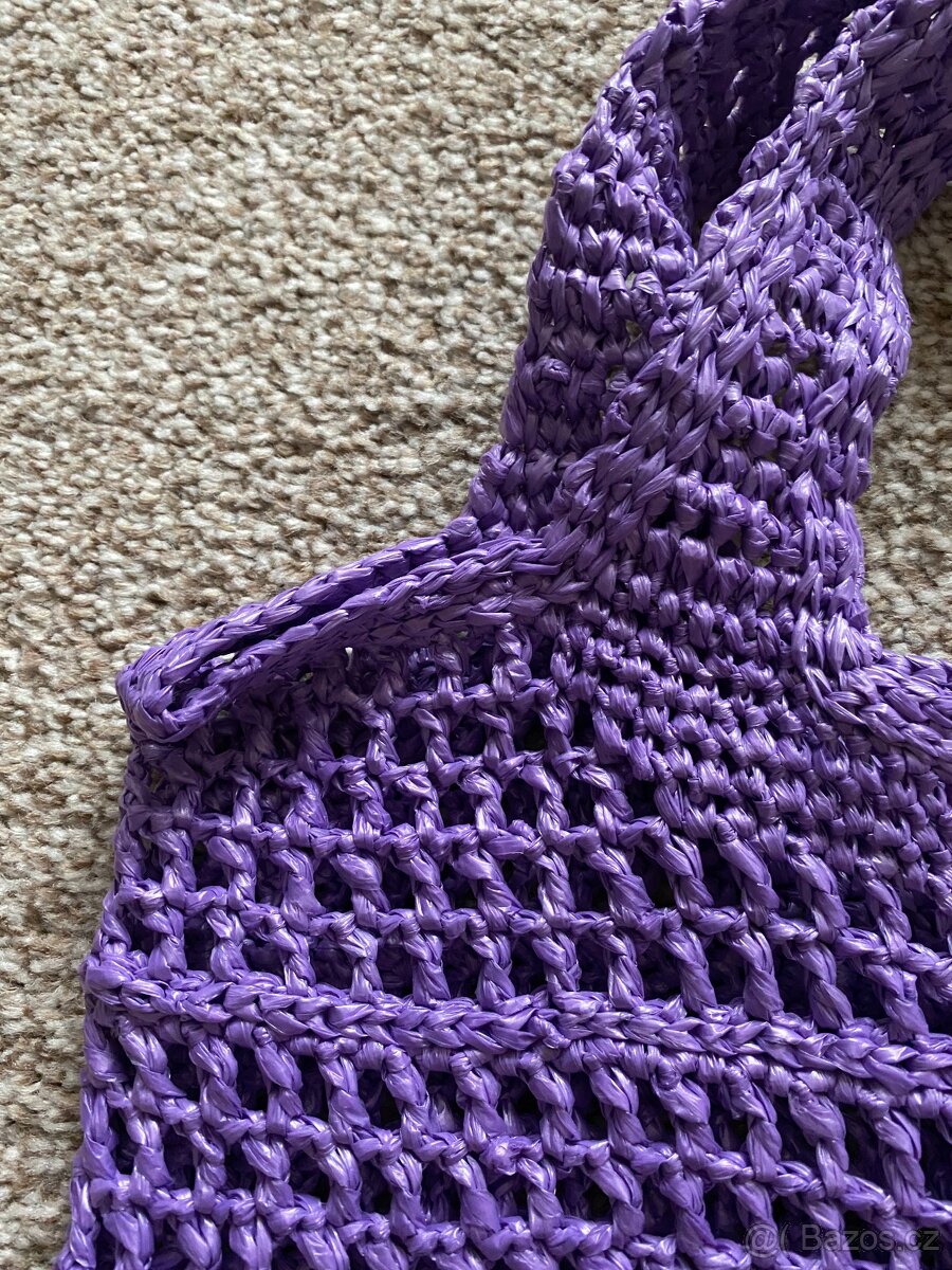 Nové lýkové tašky na knoflíky - červená, fialová - 15