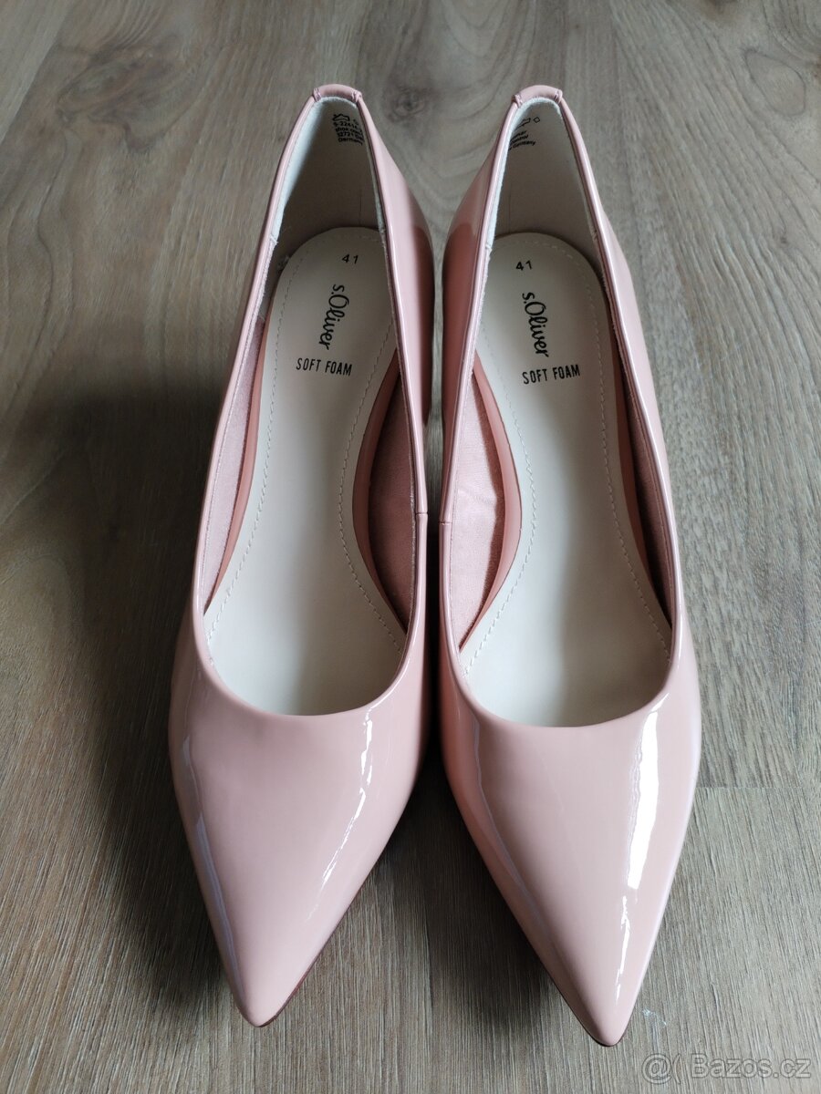 Nové lodičky s.Oliver 41 lesklé růžové - 15
