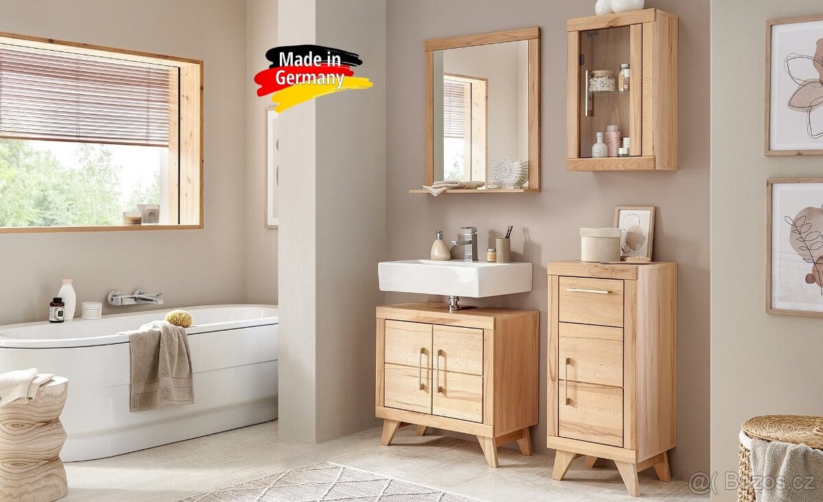 Koupelnová skříňka pod umyvadlo z masivu Buk Berlin - 15