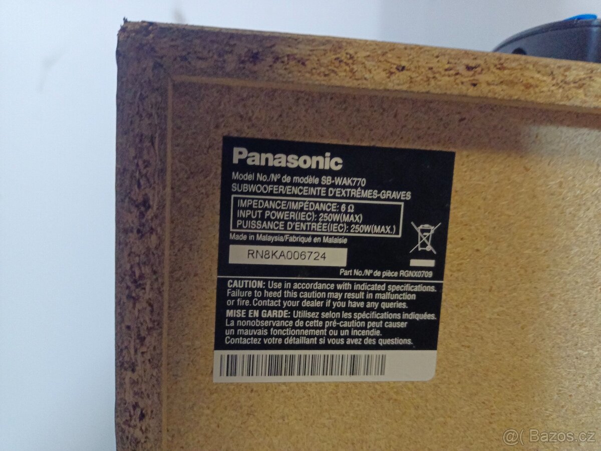 PANASONIC věž SA-AK770, CD-Mgf-USB-Rádio, subwoofer - 15