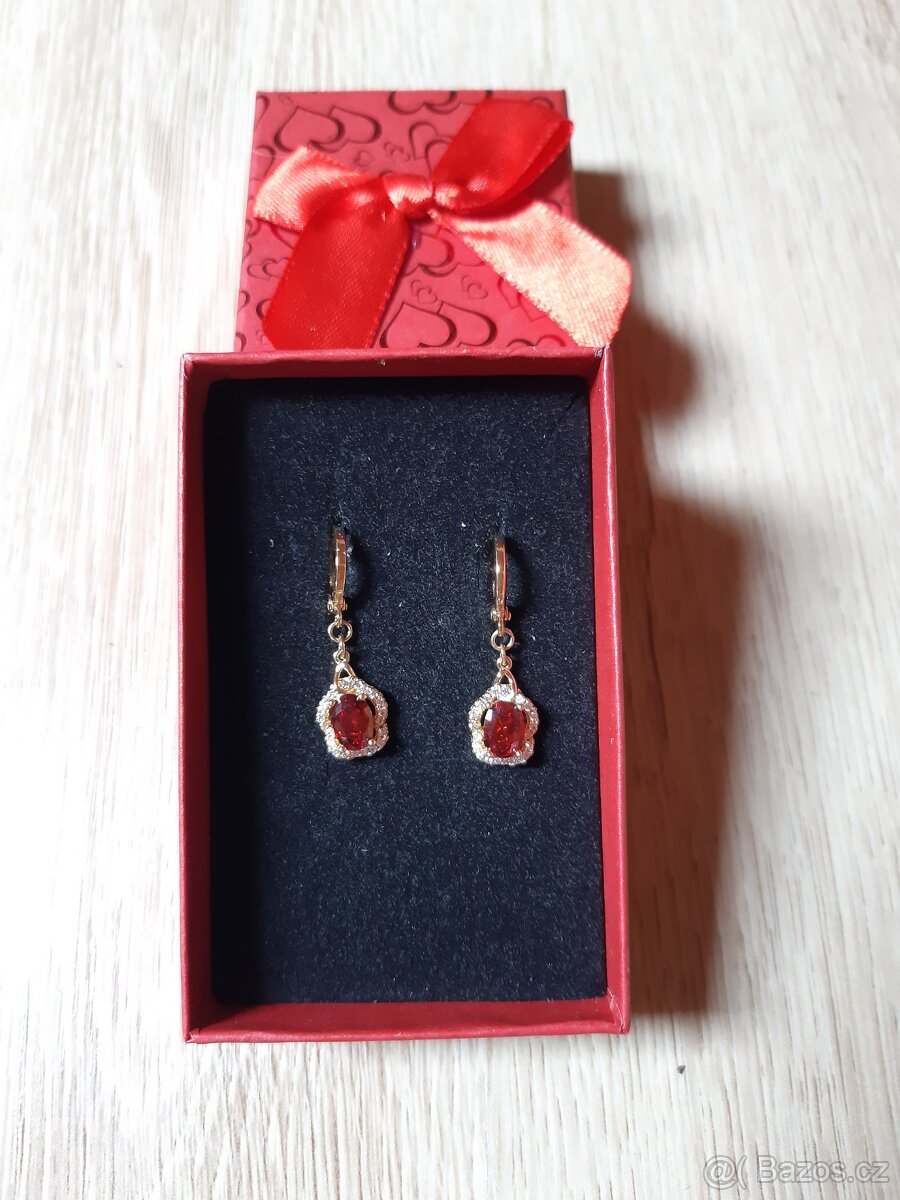 Luxusní visící pozlacené náušnice - 15