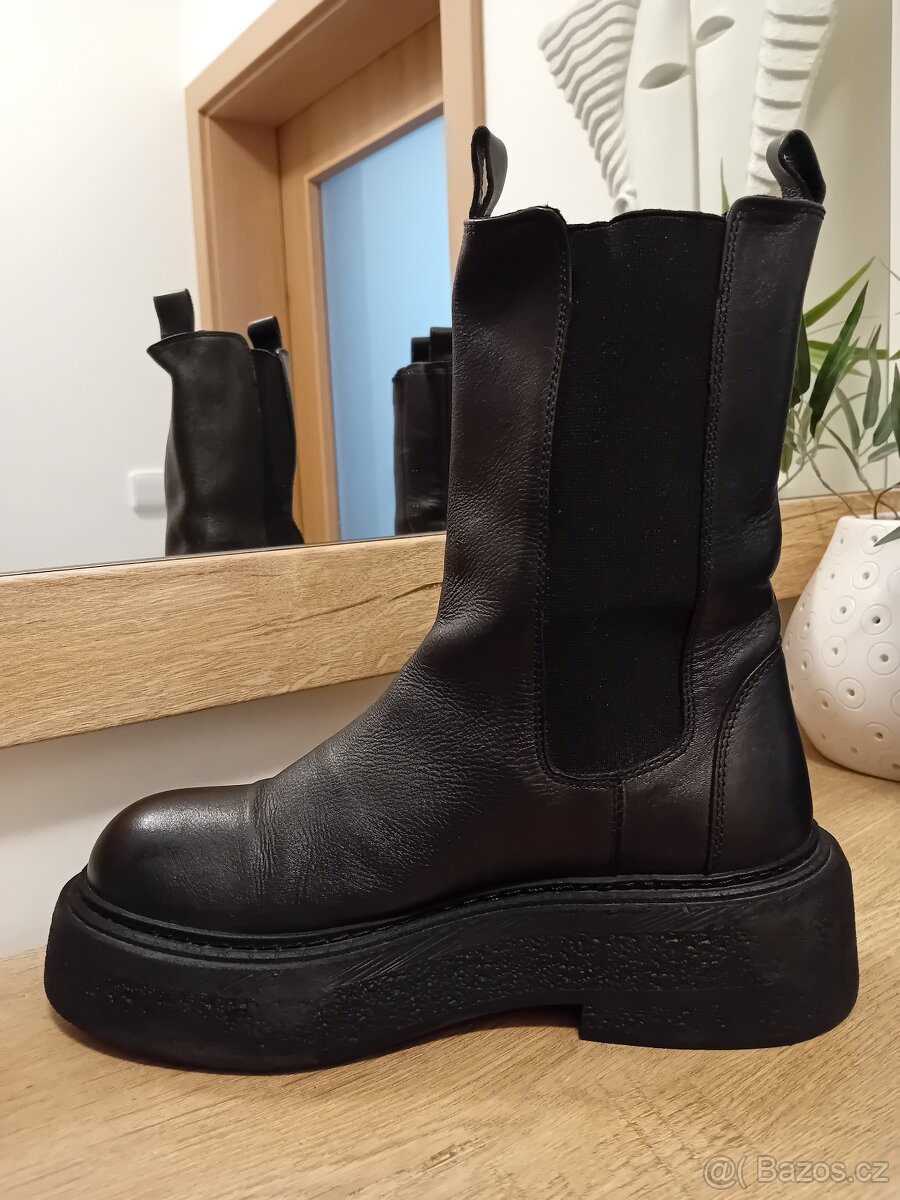 Badura dámské chelsea polokozačky vel. 39 kožené - 15