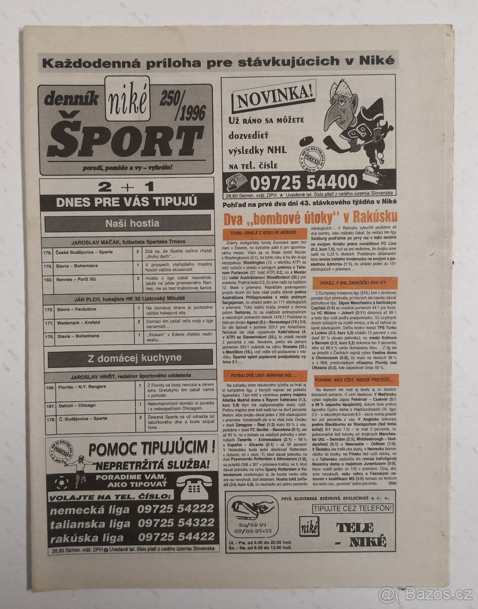 Staré noviny Denník Šport 3 - 15