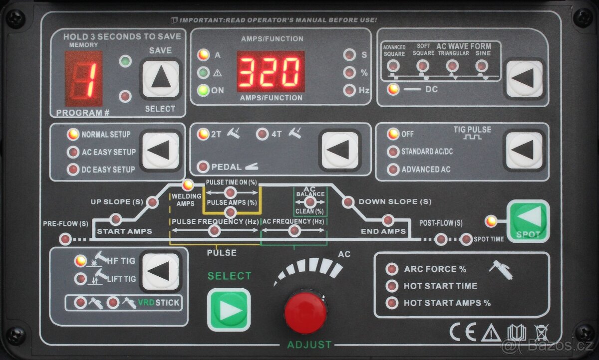 Svářecí zdroj JET TIG II TOWER AC/DC 320A IGBT PFC WELDER FA - 15