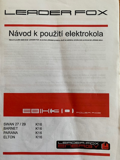 Prodám pánské elektrokolo Leader Fox - 15