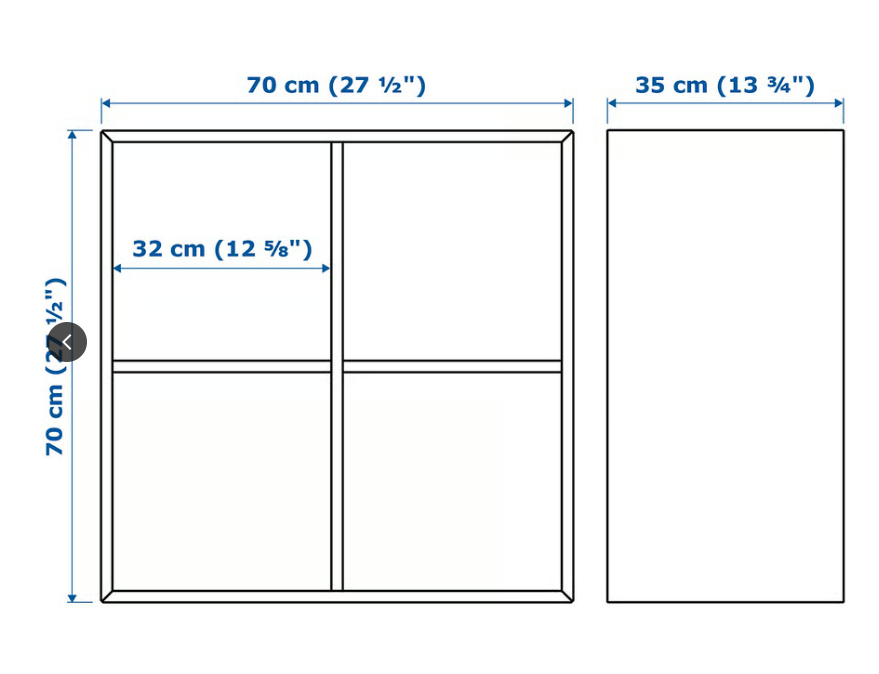 EKET Skříňka se 4 přihrádkami, červená, 70x35x70 cm - 15