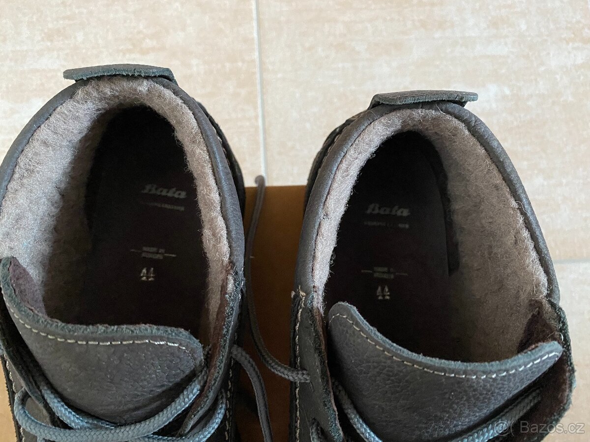 Nové pánské kožené zimní boty Baťa s kožichem - č. 44 - 15