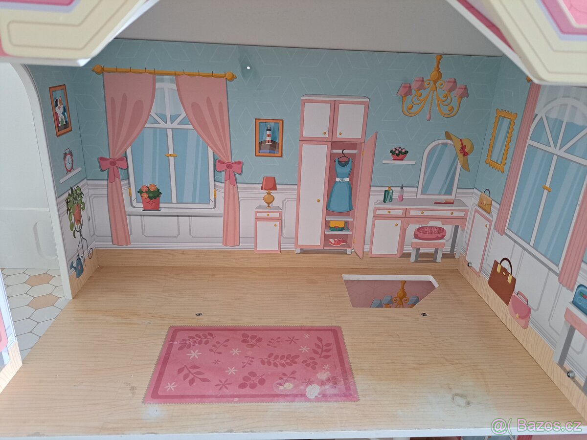 Velky dřevěný dům Woody pro panenky - 15