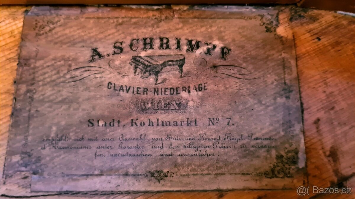 Prodám starožitný klavír, křídlo Schrimpf z 19. století - 15