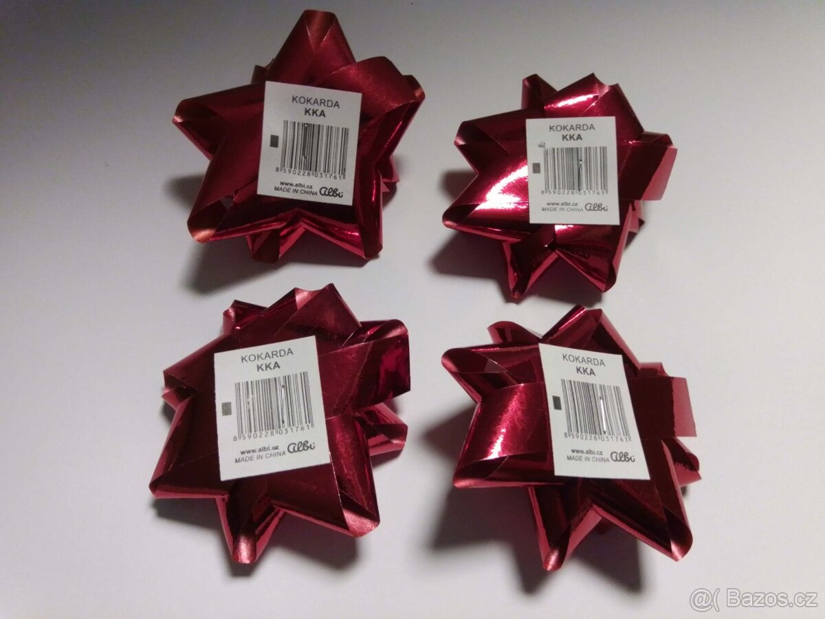 Vánoční ozdoby, dekorace barevné stuhy 10m a rozety Nové - 15