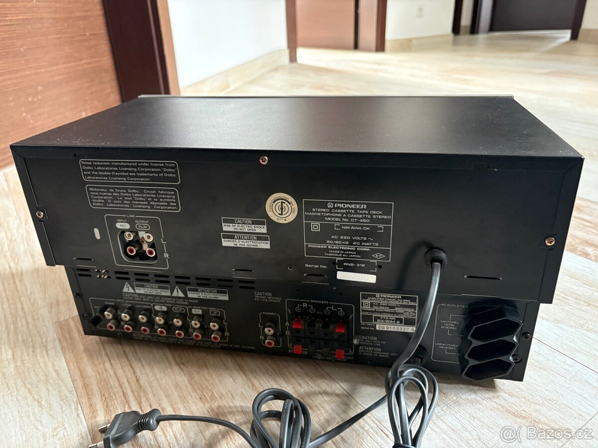 Sestava Pioneer: zesilovač SA-550, tuner TX-950, deck CT-450 - 15