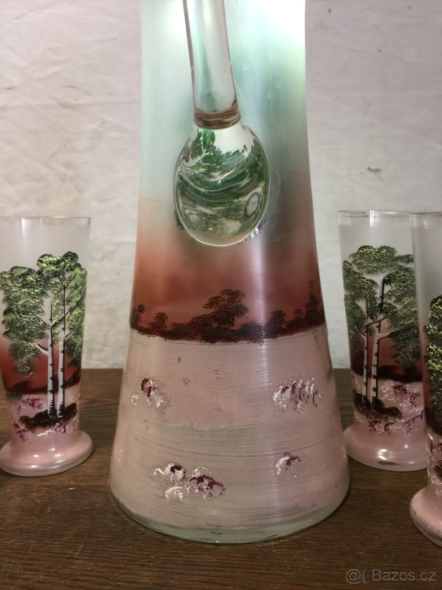 džbán a šest sklenic malovaná souprava - 15