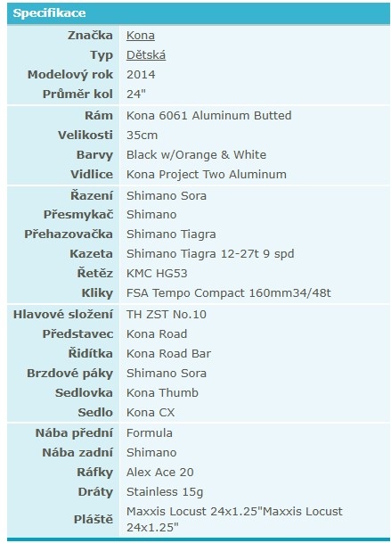 Dětské silniční (gravel) kolo Kona JAKE24" - 15