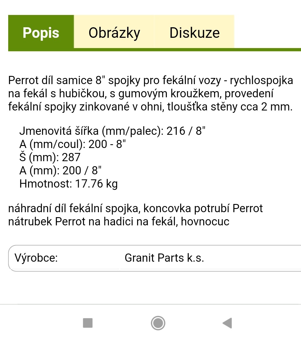 Fekál Rychlospojka PERROT - 15