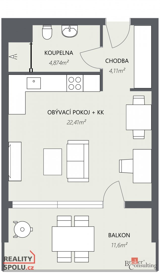 Pronájem, byty/1+kk, 35 m2, Kartónová, Východní Předměstí, 3 - 15