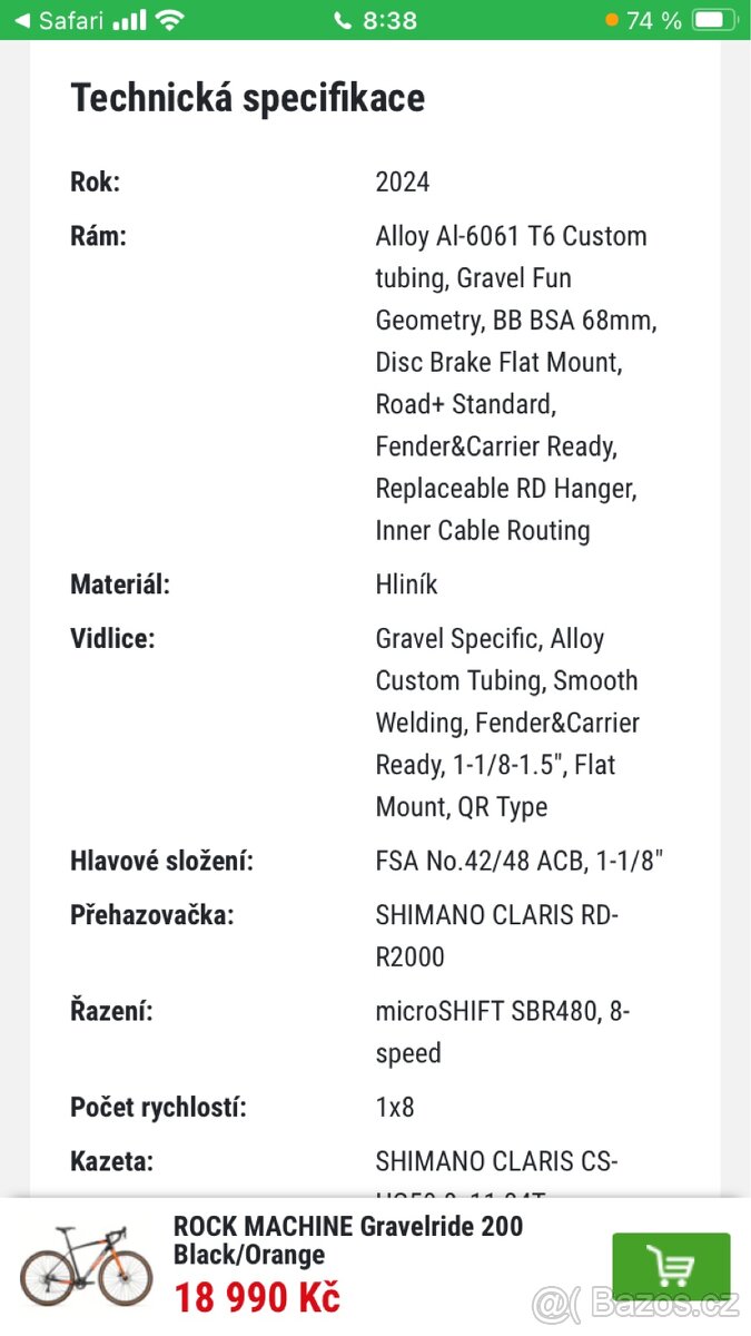 Gravel kolo - M rám - 15