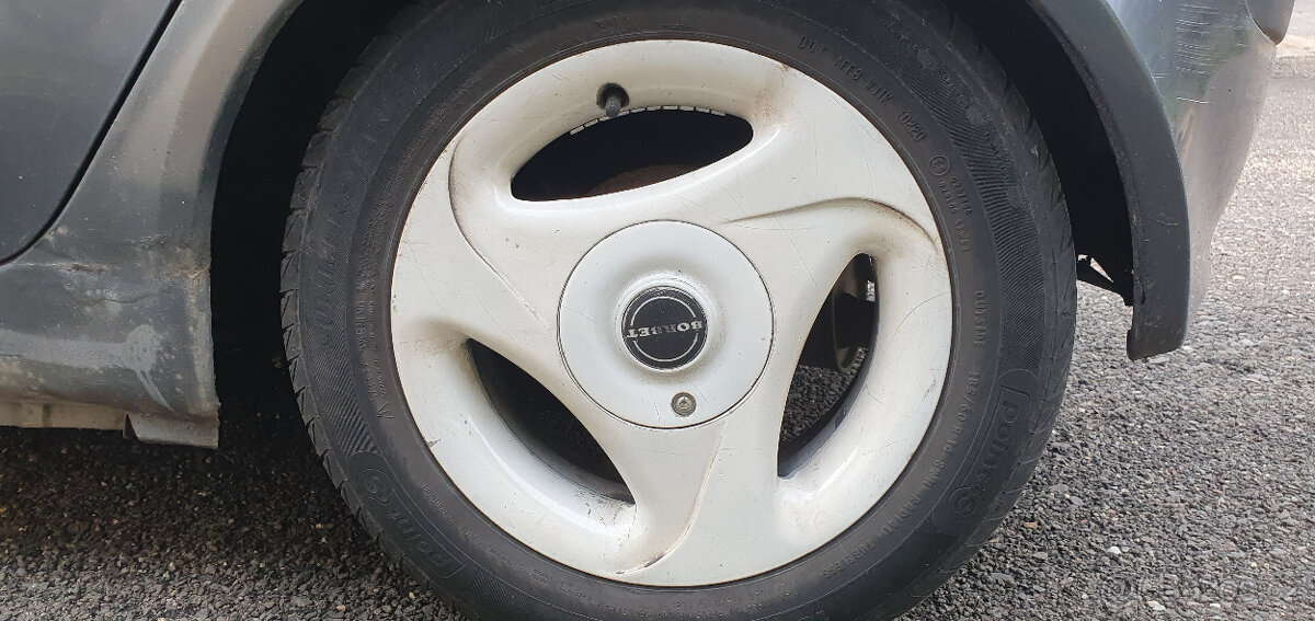 Alu Borbet R14, 6J, 4x100 + letní pneu 185/60 Point S - 15