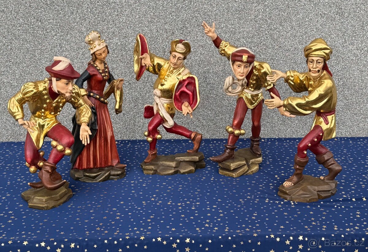 Souprava všech 10 soch Moriskentänzer velké dřevěné - 15