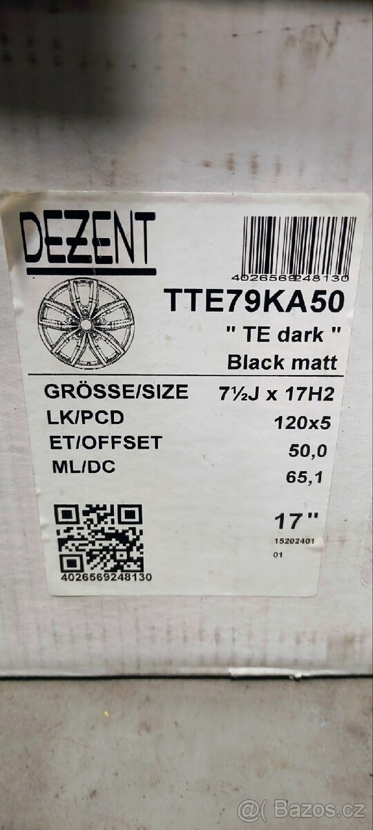 Alu kola DEZENT 5х120, J 7.5, R-17, ET50 - 15