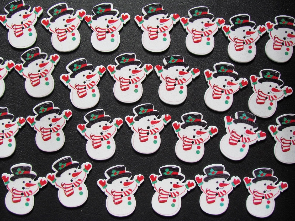 Dřevěné malované knoflíky různé druhy - nové - 15