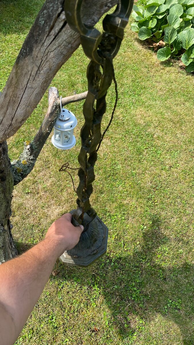Hodně starý závěsný lustr nebo svítidlo - 15
