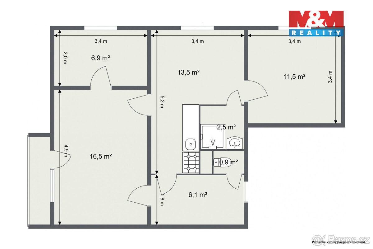 Prodej bytu 3+1, 58 m², Nová Role, ul. Chodovská - 15